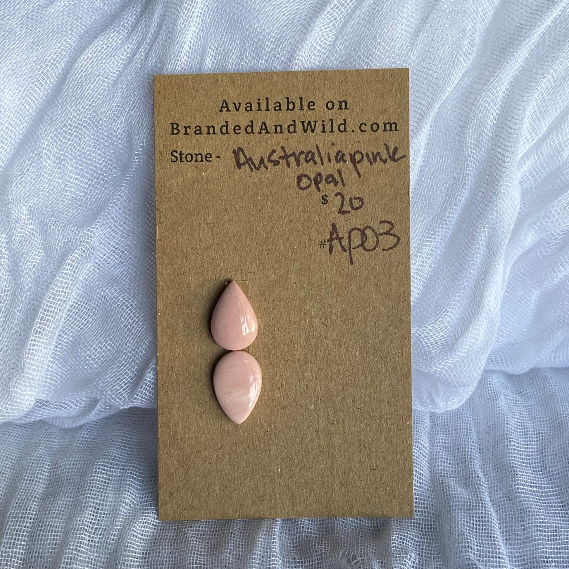 Australian Pink Opal Cabochon - APO3 146C7D34-5A2A-4FD0-94A9-1EB5E2389DEB Brandedandwild.com