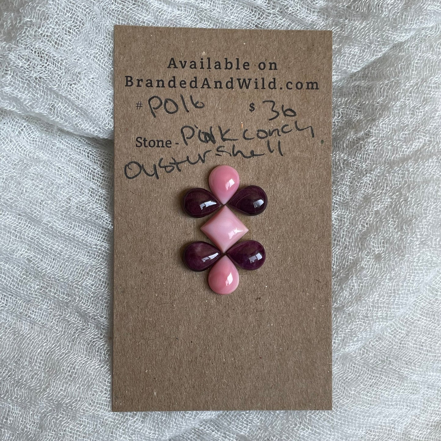 Pink Conch / Oyster Shell Cabochon - P016
