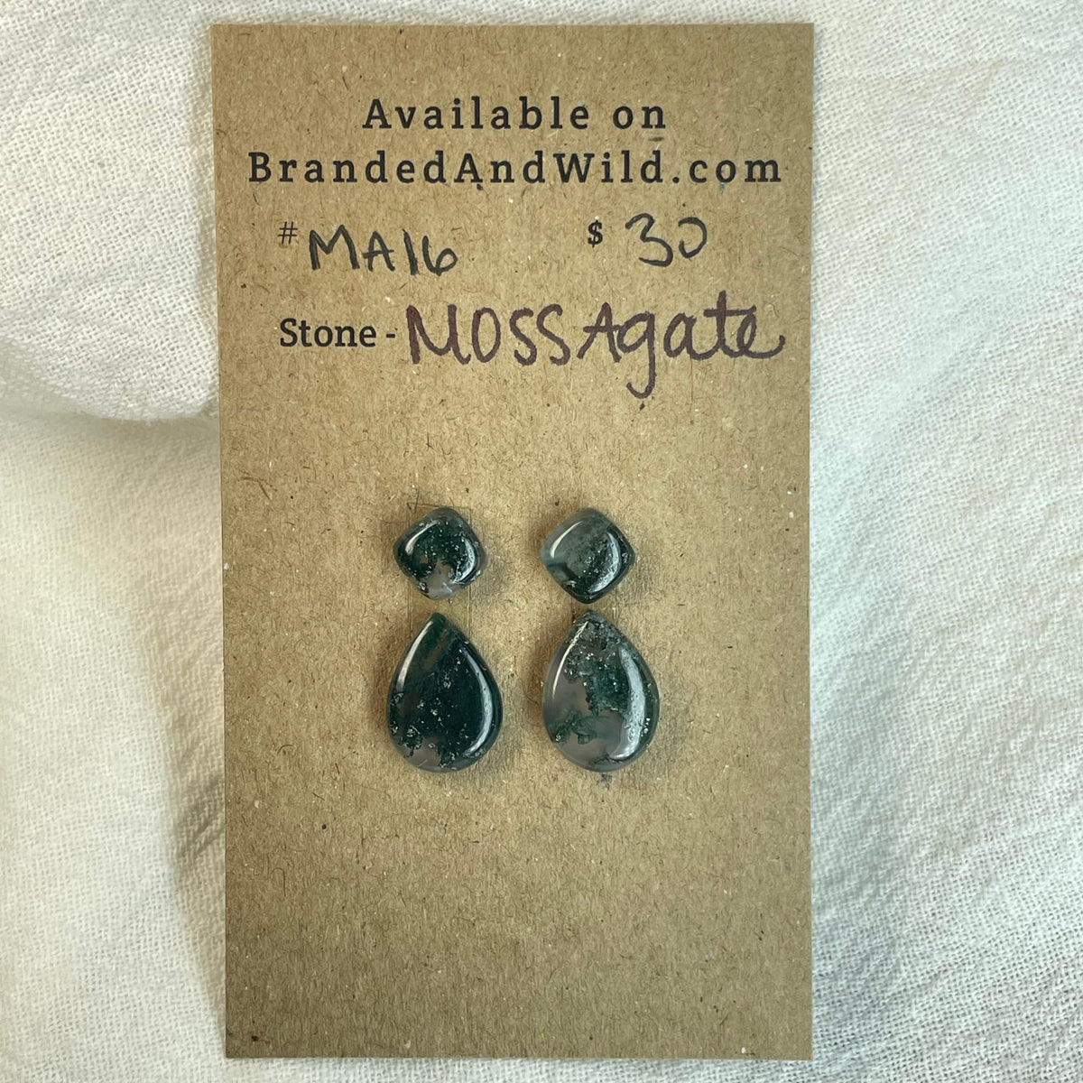 Moss Agate Cabochon - MA16 14D0B03E-385D-482F-A1B3-77386BB41ACF Brandedandwild.com