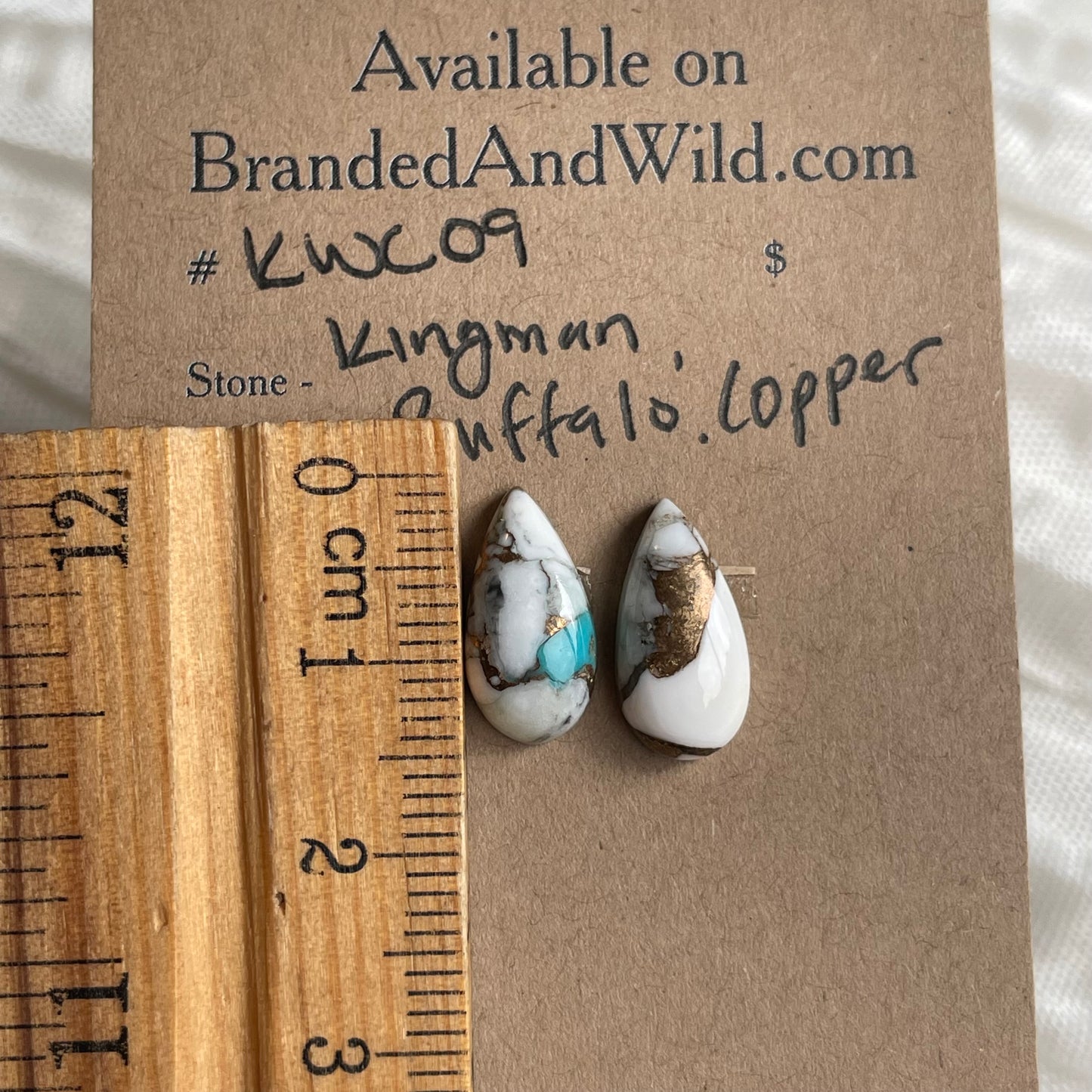 Kingman Turquoise, White Buffalo, Copper Cabochon - KWC09 14DA699B-40EC-4BC6-A852-B2E4BA2E6DEF Brandedandwild.com
