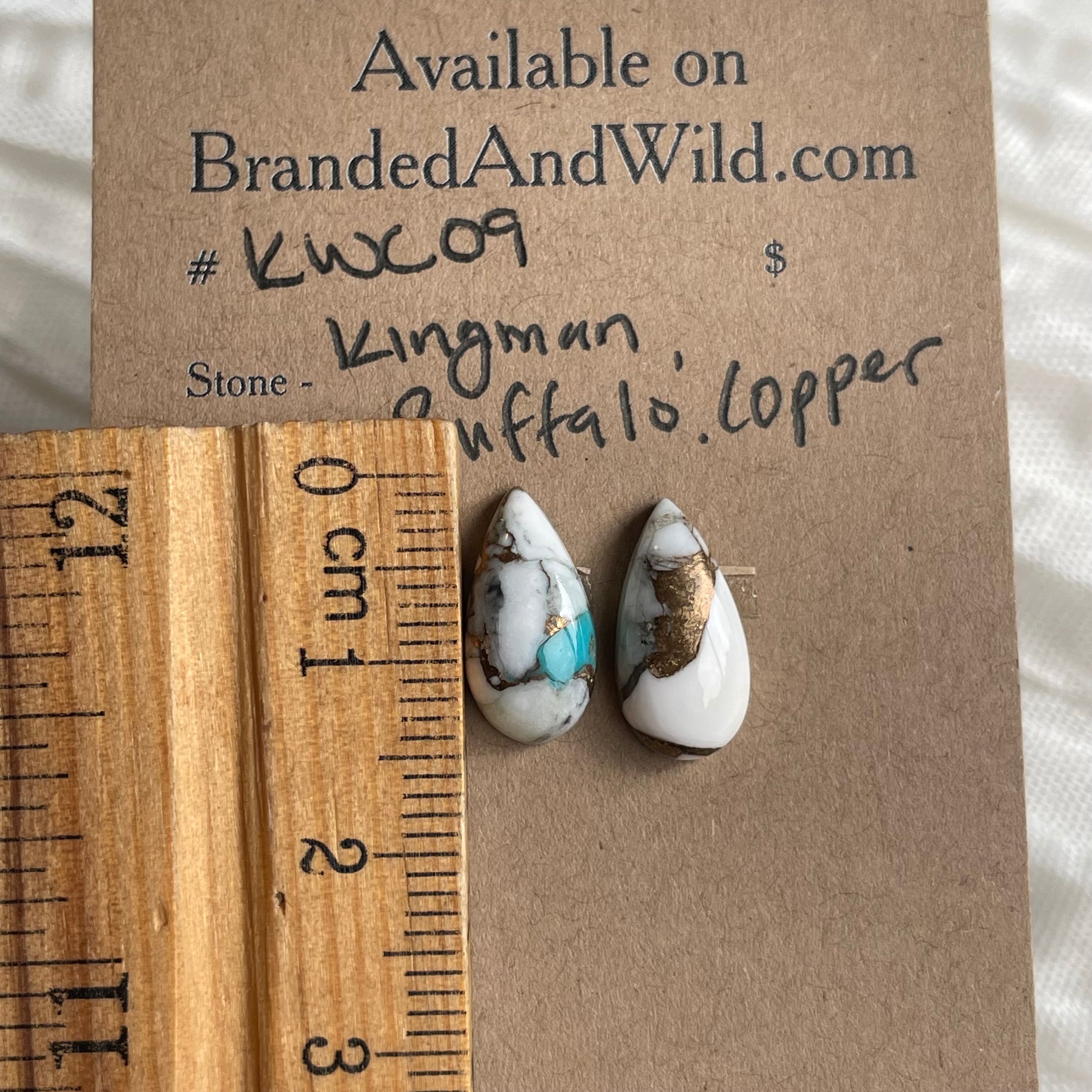 Kingman Turquoise, White Buffalo, Copper Cabochon - KWC09 14DA699B-40EC-4BC6-A852-B2E4BA2E6DEF Brandedandwild.com