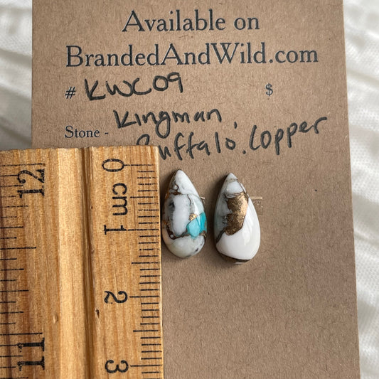 Kingman Turquoise, White Buffalo, Copper Cabochon - KWC09 14DA699B-40EC-4BC6-A852-B2E4BA2E6DEF Brandedandwild.com