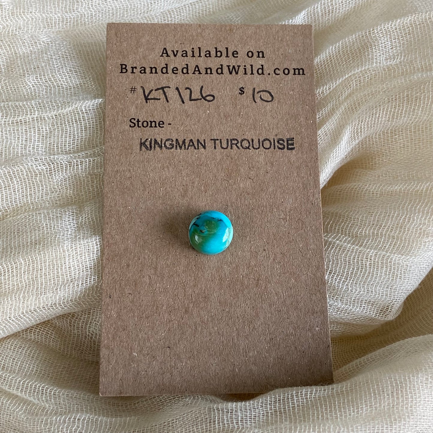Kingman Turquoise Cabochon - KT126 14E00C3A-DBC4-46DF-822C-F54456F3B3E7 Brandedandwild.com