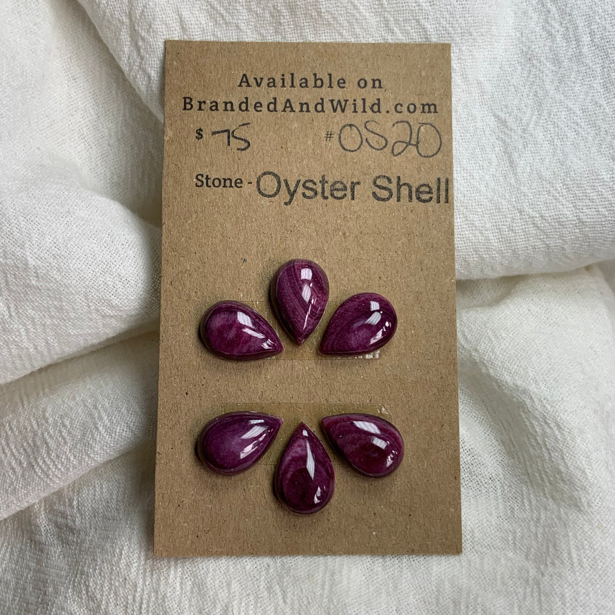 Oyster Shell Cabochon - OS20 14E693F2-0801-4FE2-AF9D-75A12AB2C946 Brandedandwild.com