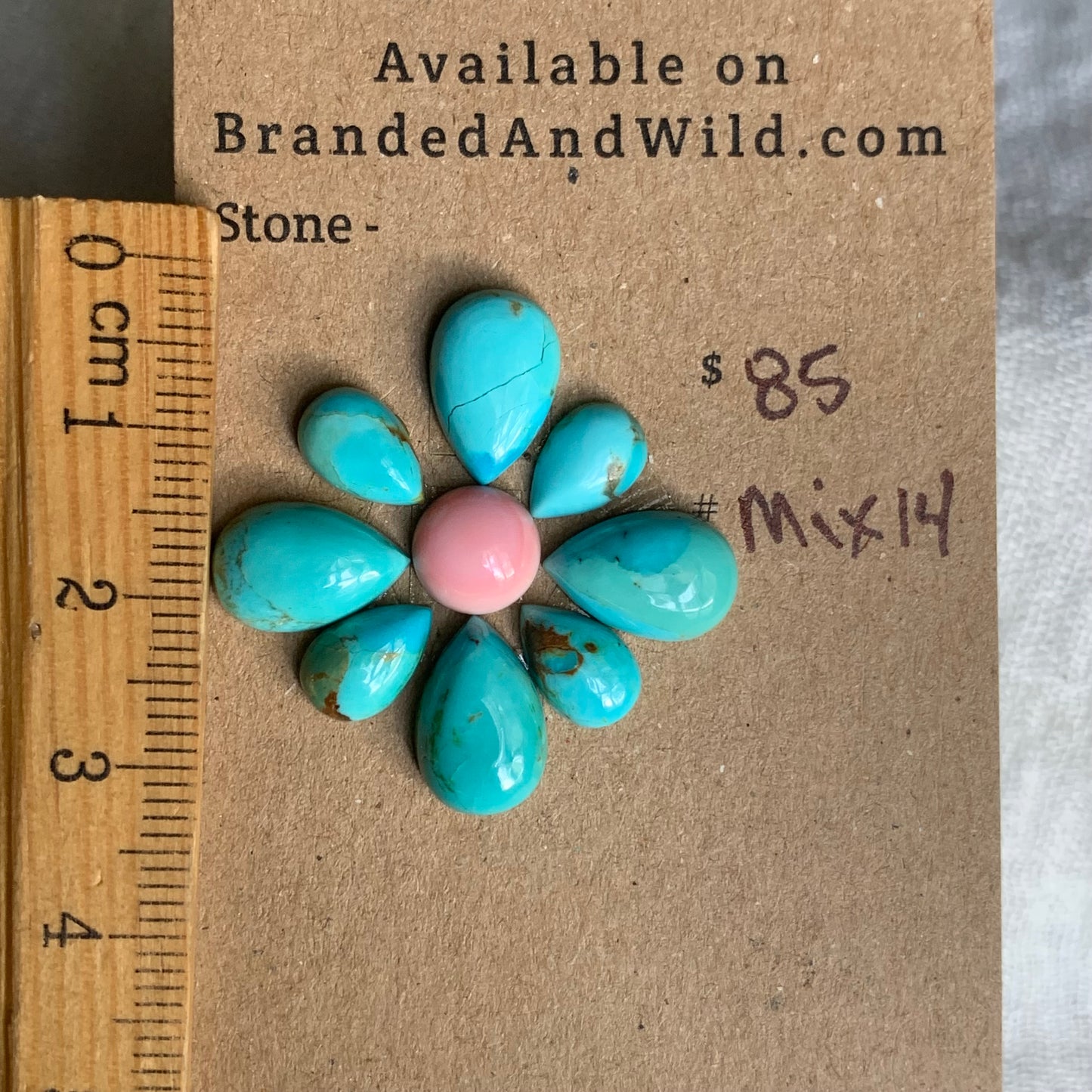 Kingman / Pink Conch Cabochon - Mix14