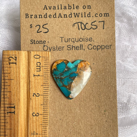 Turquoise, Oyster Shell, Copper Cabochon - TOC57 15753699-B8C4-44D3-970F-75914E280662 Brandedandwild.com