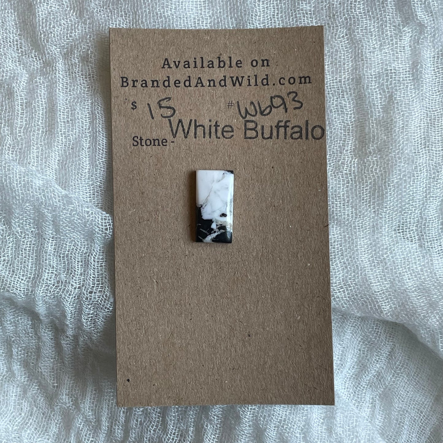 White Buffalo Cabochon - WB93 157AE5FF-0342-402D-8D97-BB942A7B4293 Brandedandwild.com