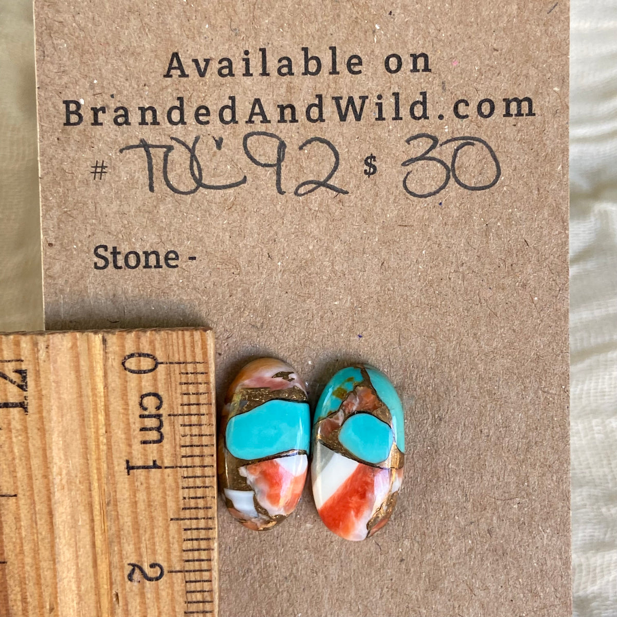 Turquoise, Oyster Shell, Copper Cabochon - TOC92 160AB677-BA29-4E1A-A06E-87E41CD58773 Brandedandwild.com