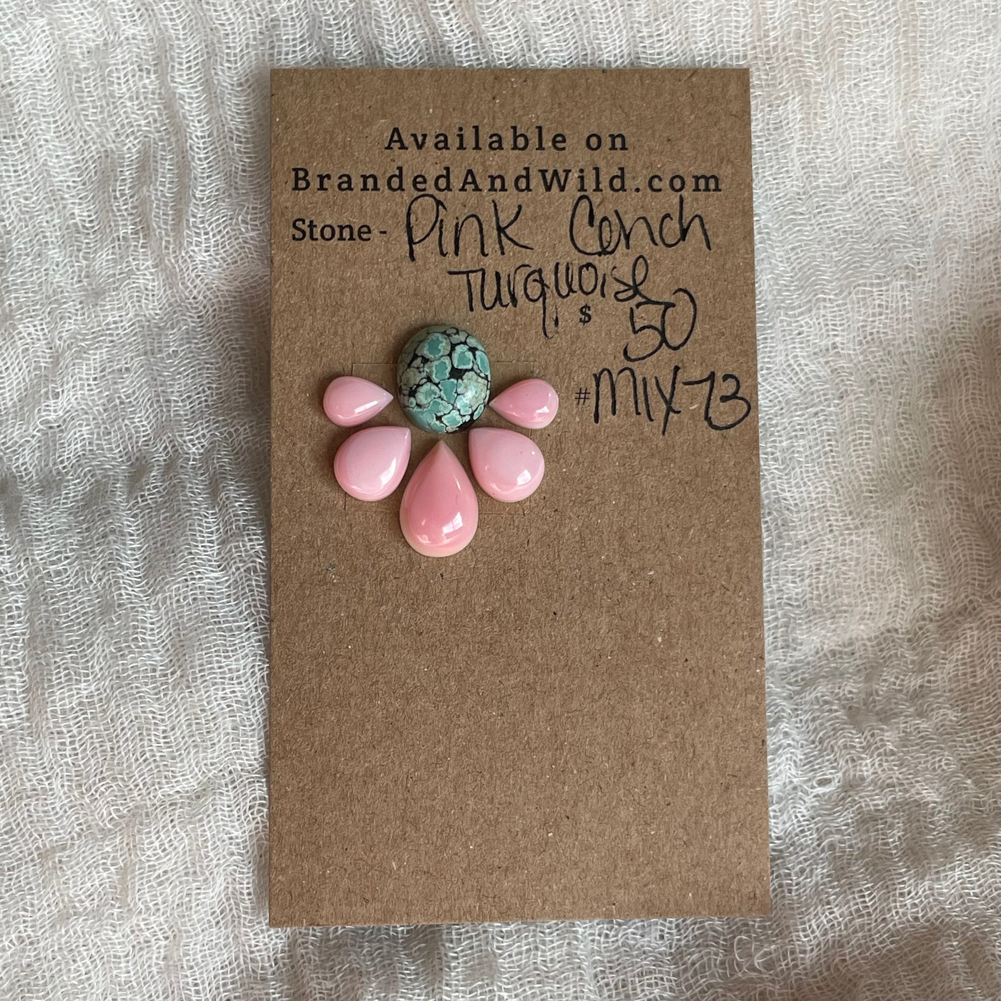 Turquoise / Pink Conch - Cabochon - Mix73 160D1B35-15AE-4989-9C2D-CFA99B2AA5B5 Brandedandwild.com