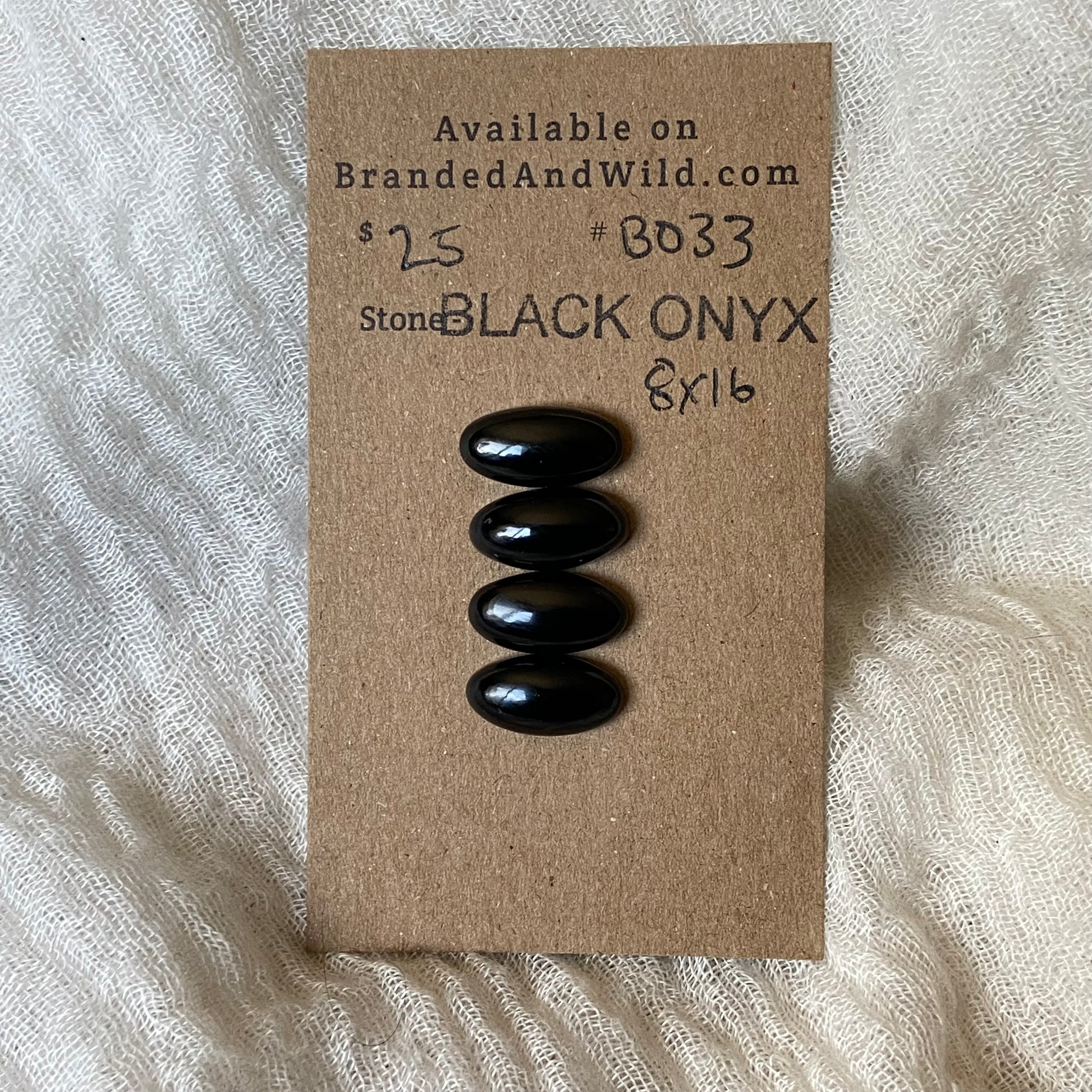 Black Onyx Cabochon - B033 1634C441-339D-473B-A6C0-CE3C87724D20 Brandedandwild.com