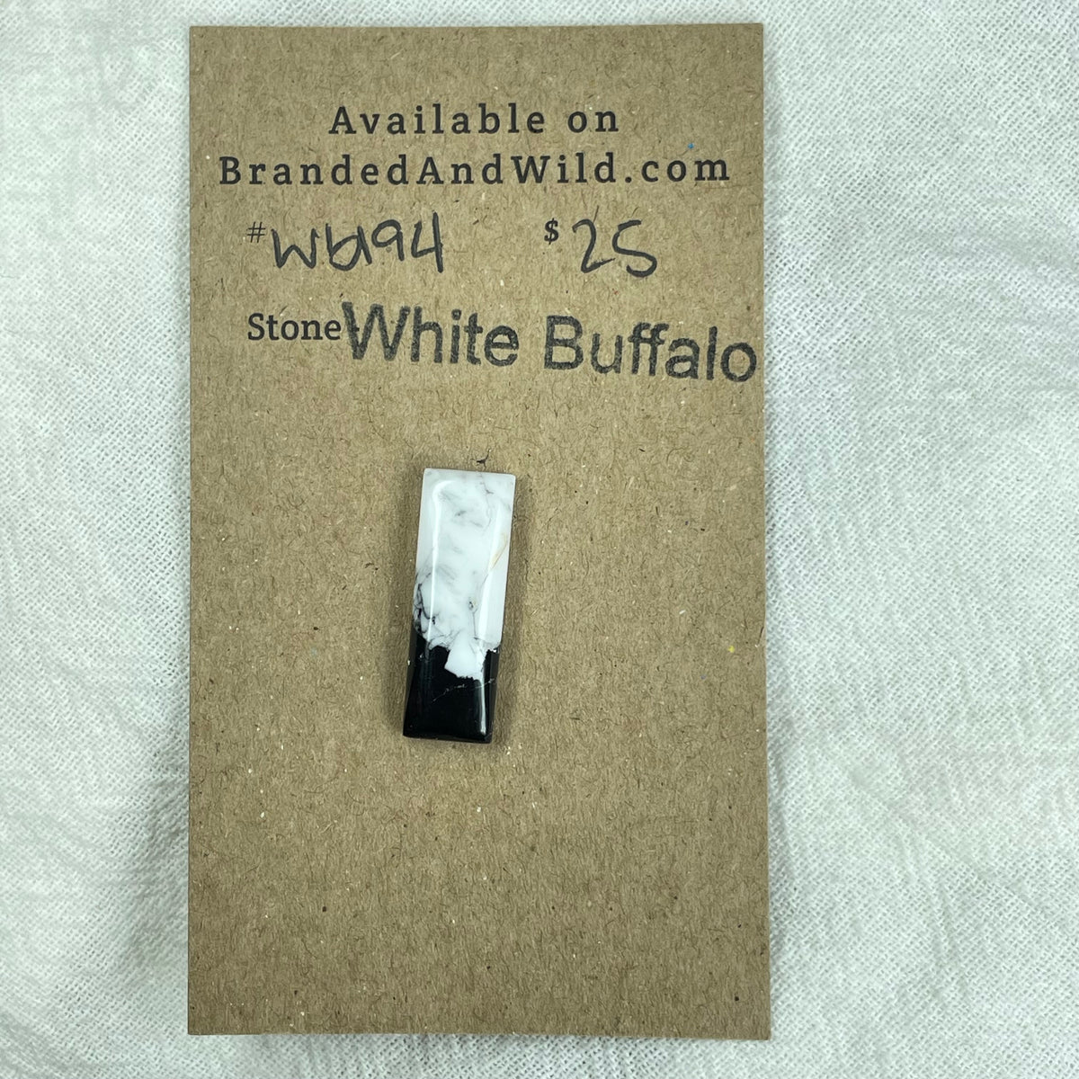 White Buffalo Cabochon - WB194 1651D8DB-5CB5-46FB-AE50-1777043781B9 Brandedandwild.com