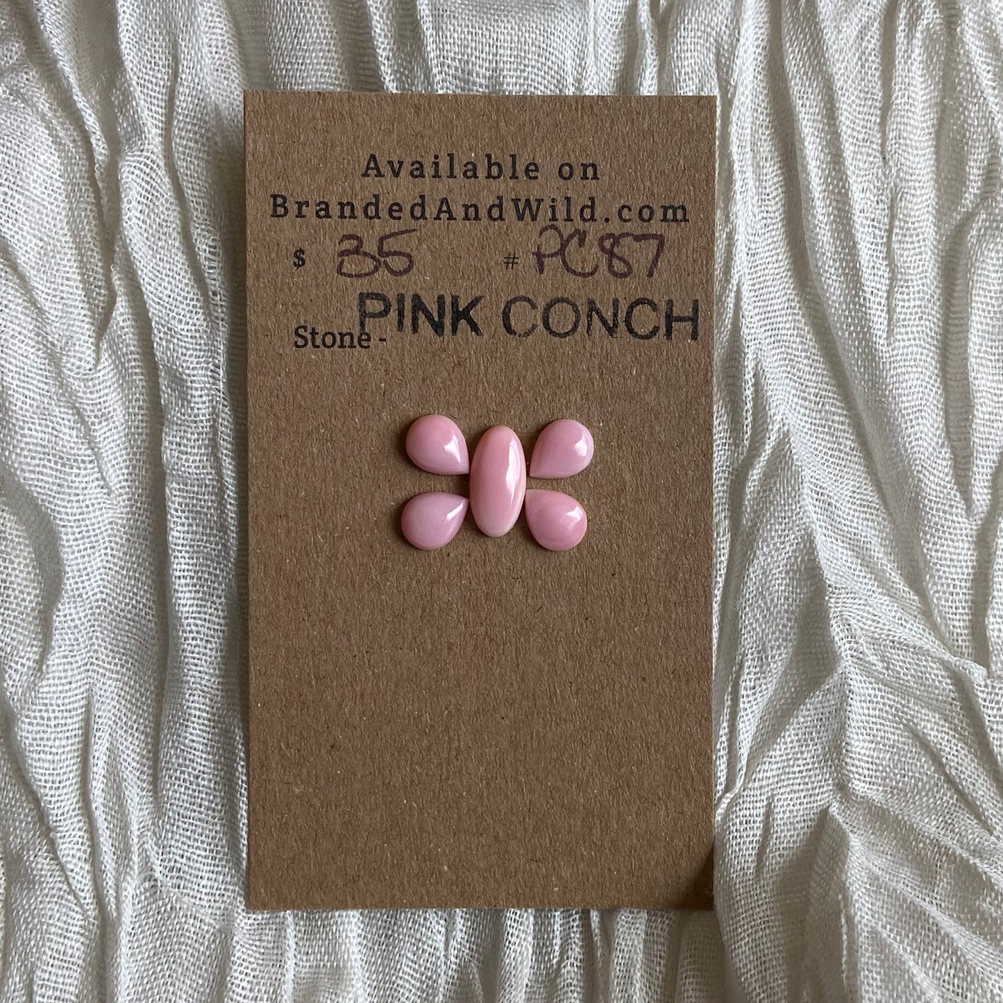 Pink Conch Cabochon - PC8 167C46B1-9313-45C8-A985-73E7DCDAC3C7 Brandedandwild.com
