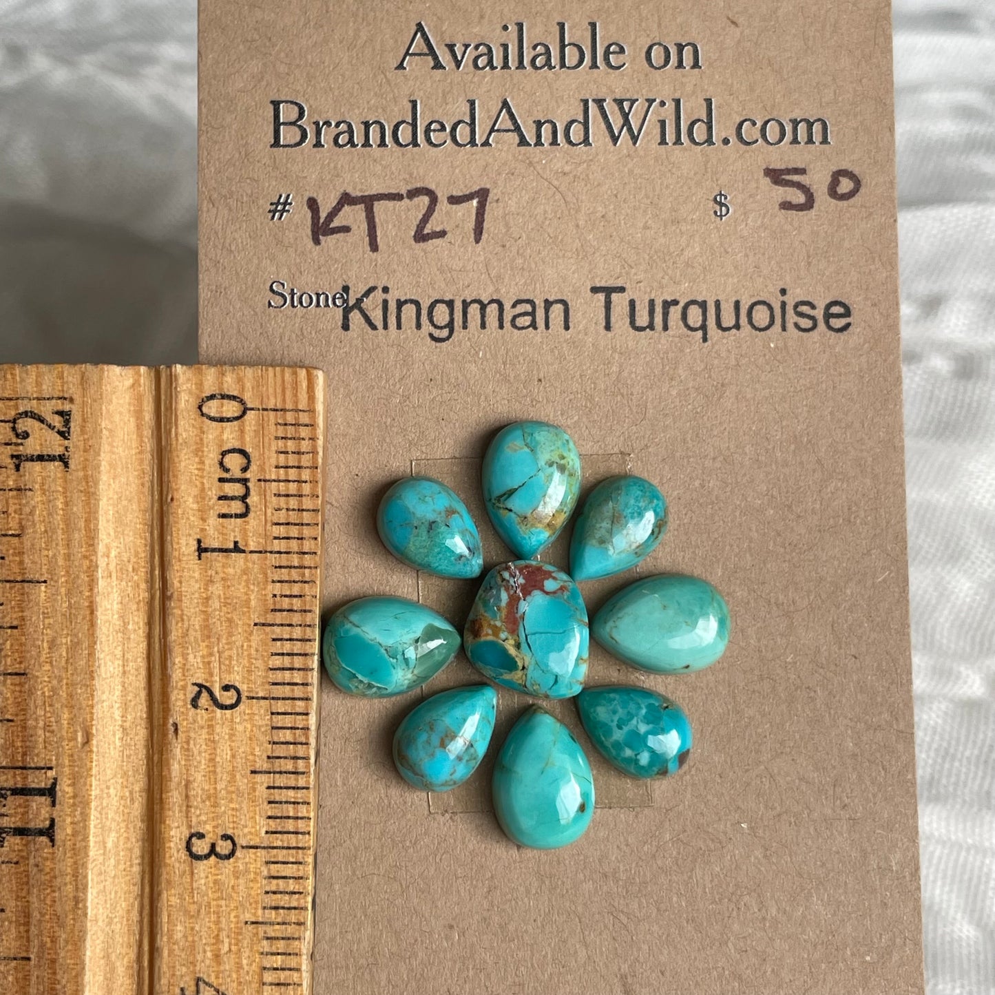 Kingman Turquoise Cabochon - KT27 1681F7D5-A5E1-4D2A-8CD9-DC2574F017D3 Brandedandwild.com