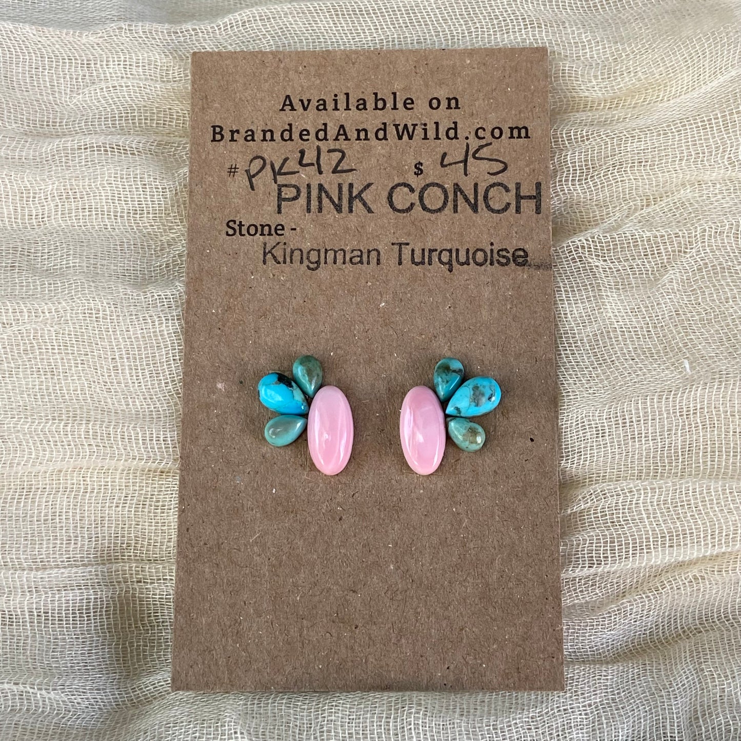 Pink Conch / Kingman Cabochon - PK42 16C611AB-8C7B-4734-8C62-F9910ECBFA0B Brandedandwild.com