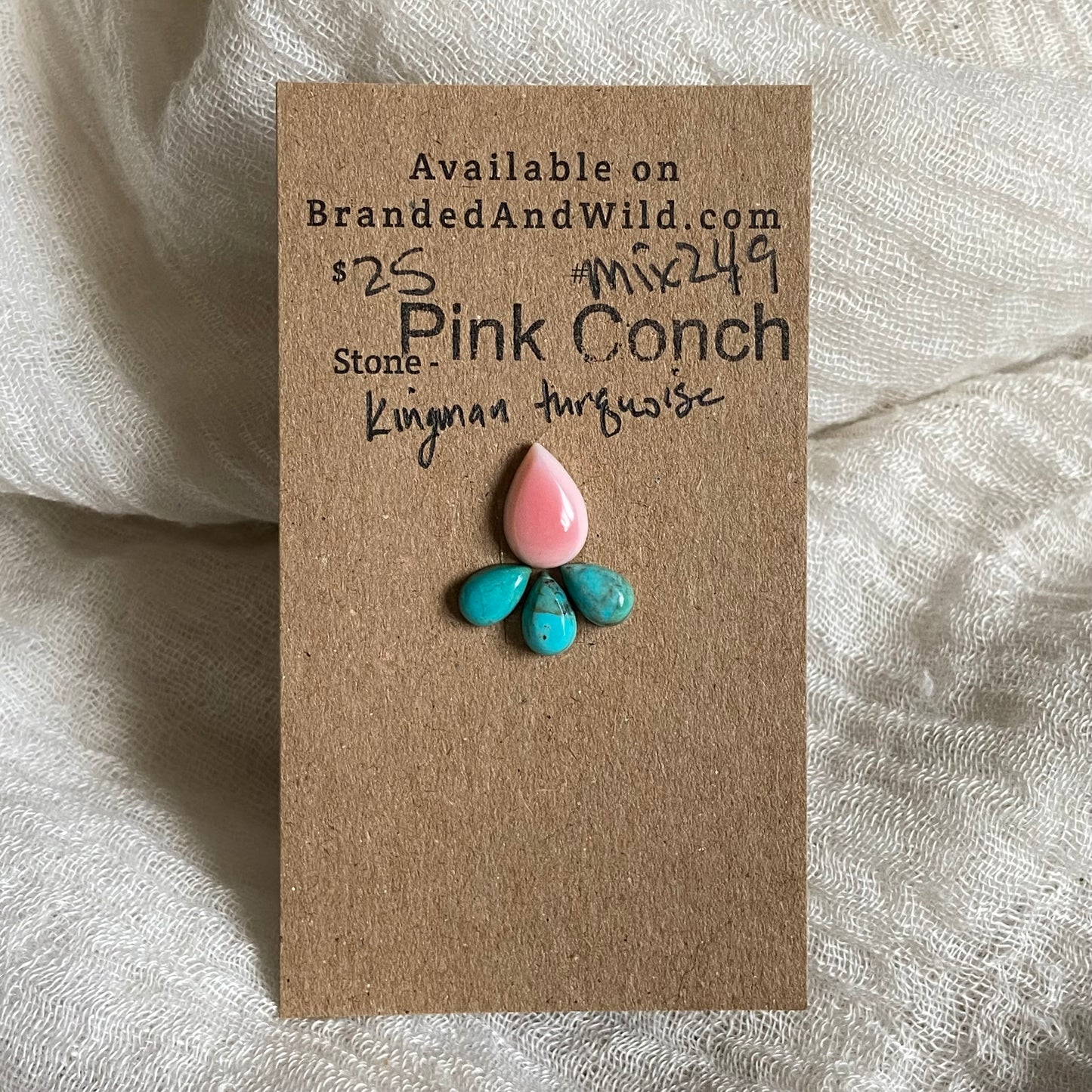 Kingman / Pink Conch Cabochon - Mix249 16D36E69-FC43-49CE-BEB4-2400B5C143FE Brandedandwild.com