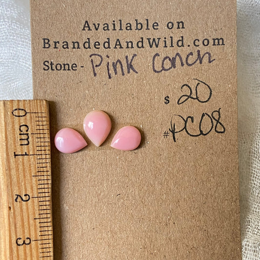 Pink Conch Cabochon - PC08 16D6E733-98D3-4EA7-A518-C4935BF59A25 Brandedandwild.com
