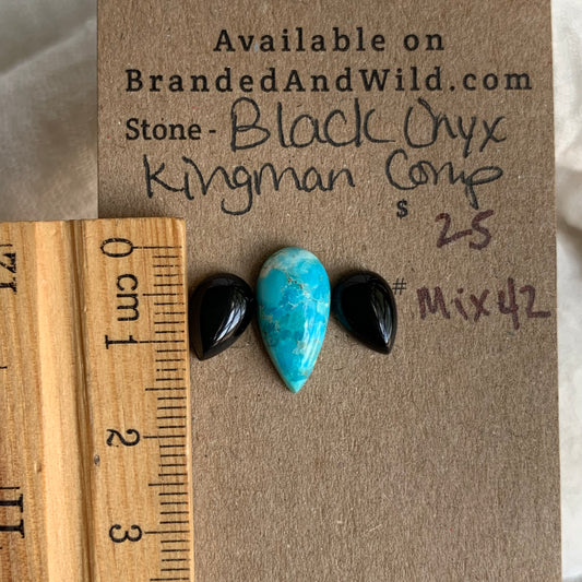 Kingman composite / Black Onyx Cabochon - Mix42