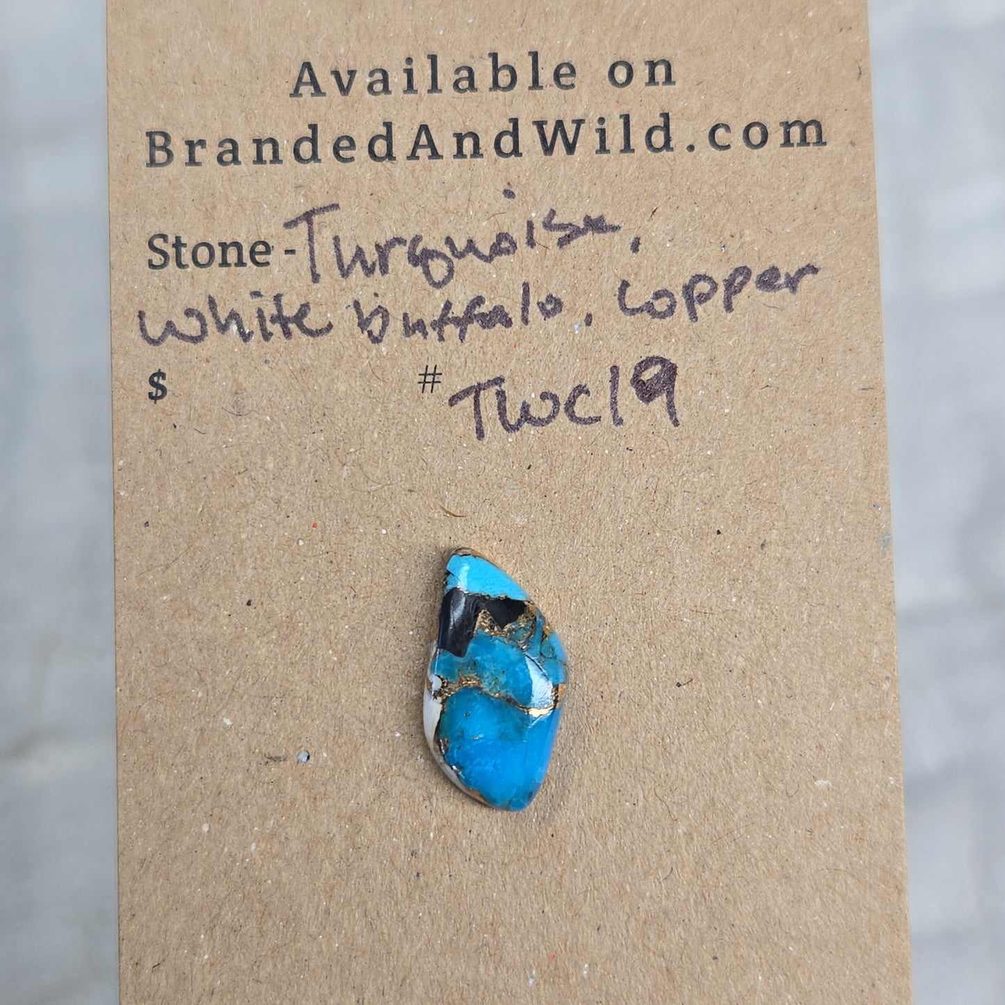 Turquoise, White Buffalo, Copper Cabochon - TWC19