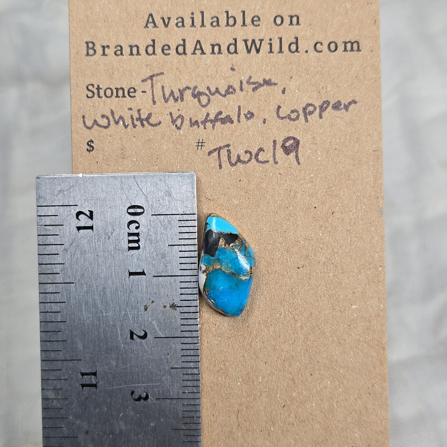 Turquoise, White Buffalo, Copper Cabochon - TWC19