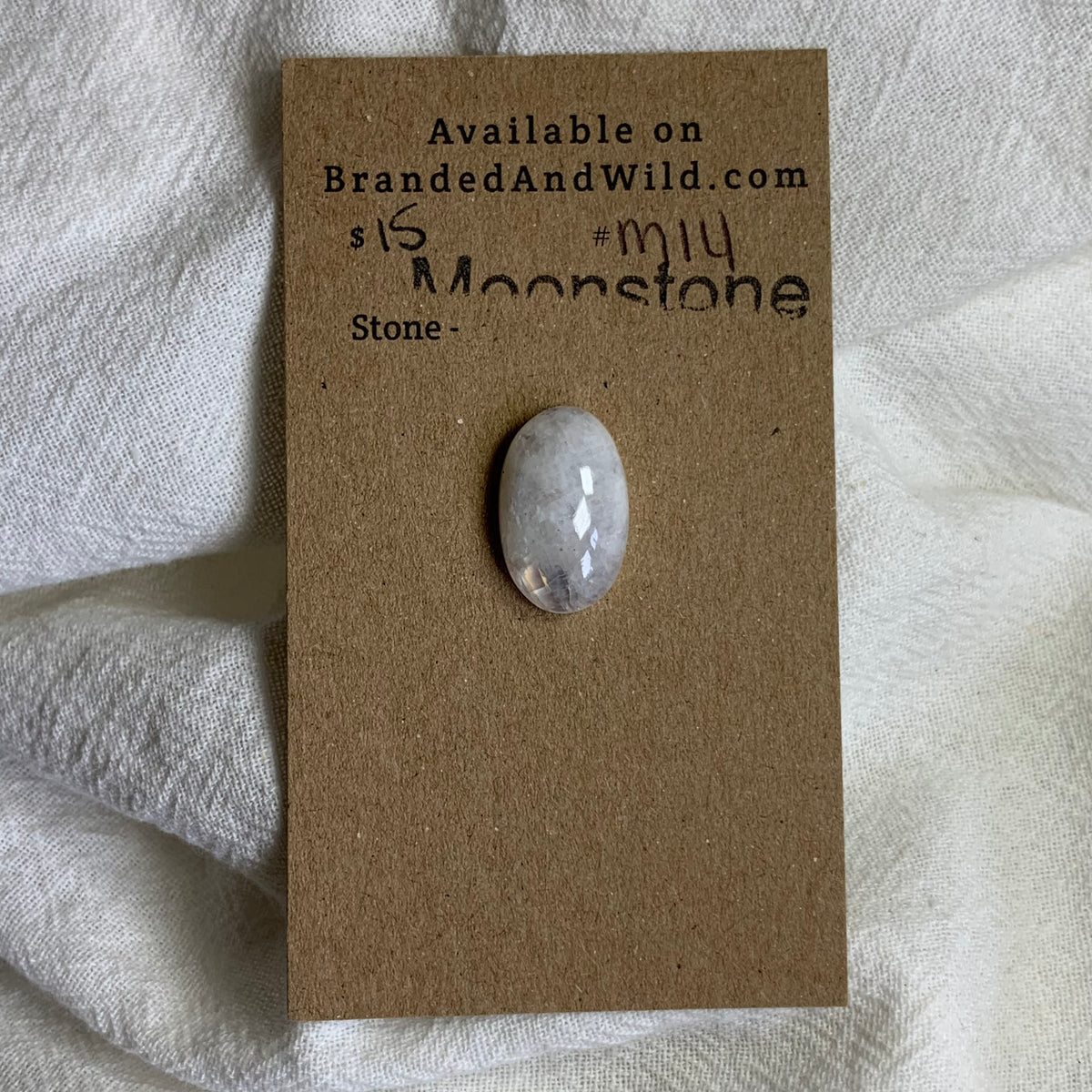 Moonstone Cabochon - MS14 17384AC3-7457-4938-92C8-FA7F7856B6A4 Brandedandwild.com