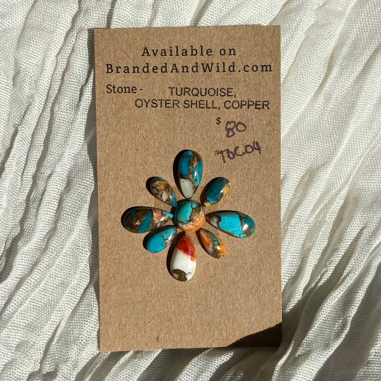 Turquoise, Oystershell, Copper Cabochon - TOC04 176812D5-2C68-4A67-B679-079F46B5093C Brandedandwild.com