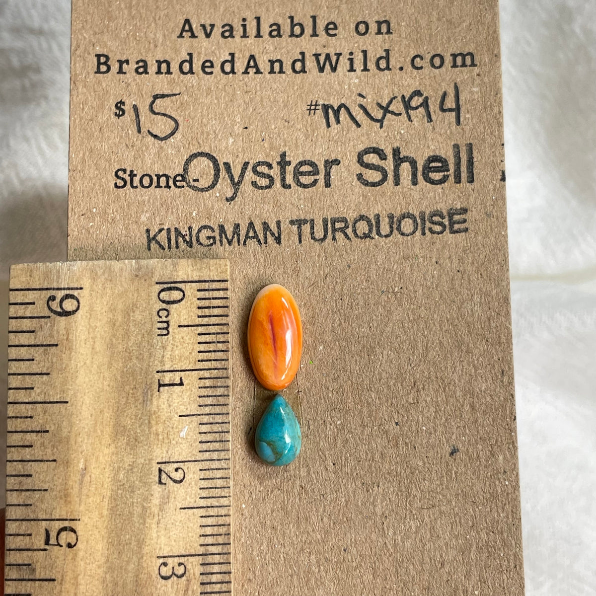 Oystershell - Kingman Turquoise Cabochon - MIX194 177614DB-F165-4AA5-8531-24833EDF9DE7 Brandedandwild.com