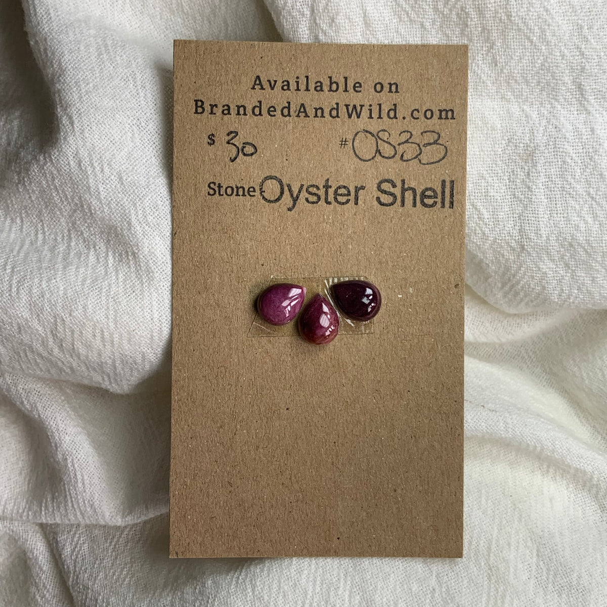 Oyster Shell Cabochon - OS33 17859F1C-951A-4986-84BE-7163C5F730CC Brandedandwild.com