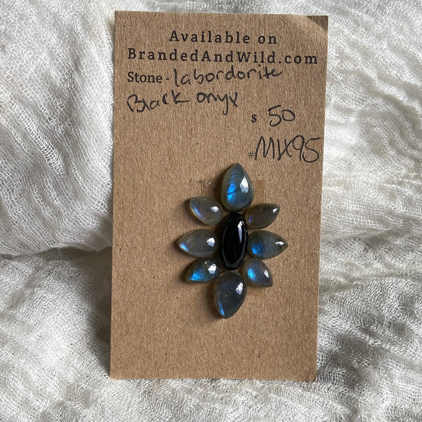 Black Onyx / Labordorite Cabochon - Mix95 17C7B03A-F809-47D8-B054-FE30107A7D00 Brandedandwild.com