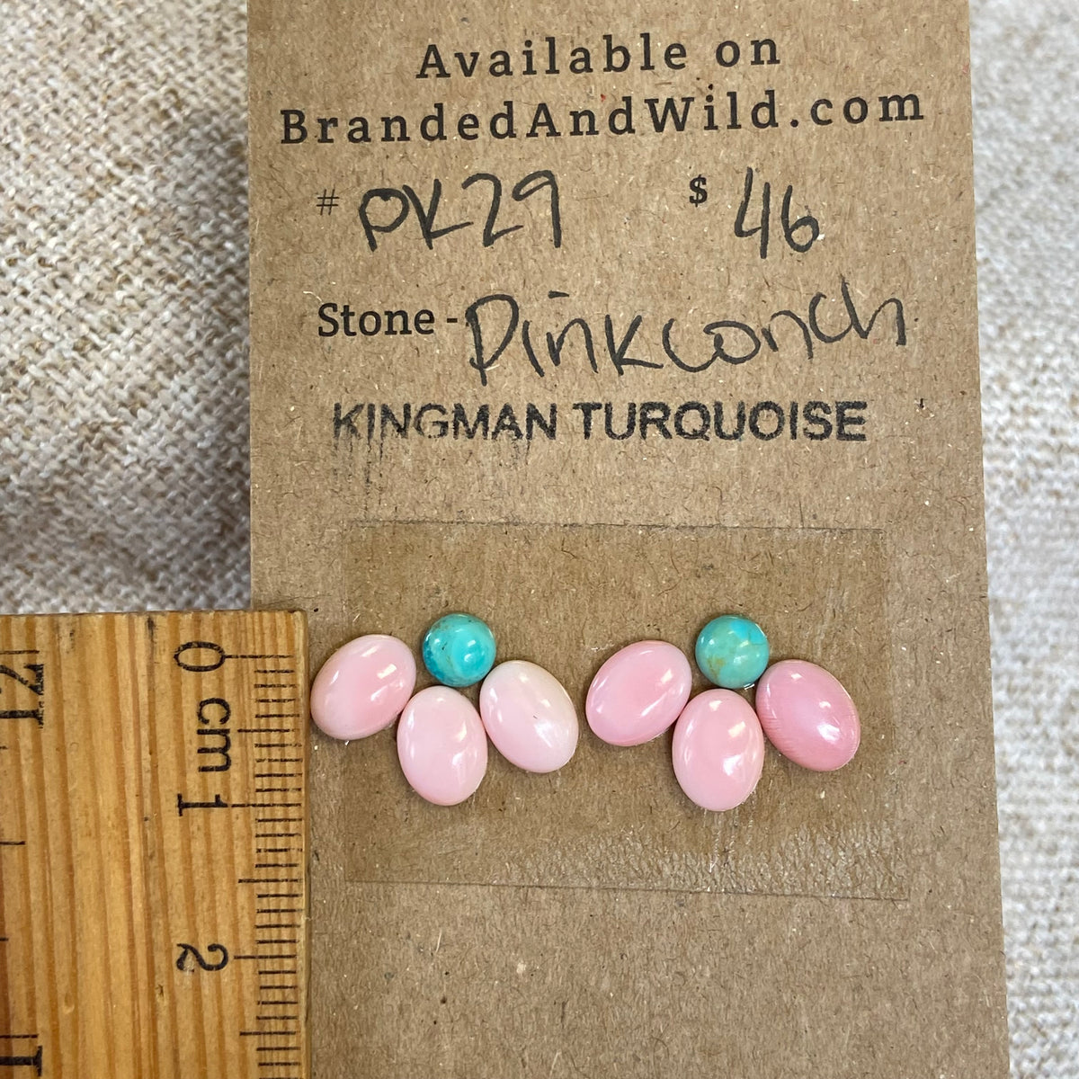 Pink Conch / Kingman Cabochon - PK29 17F68983-0862-4E30-BDC8-D3A1D8FE7094 Brandedandwild.com