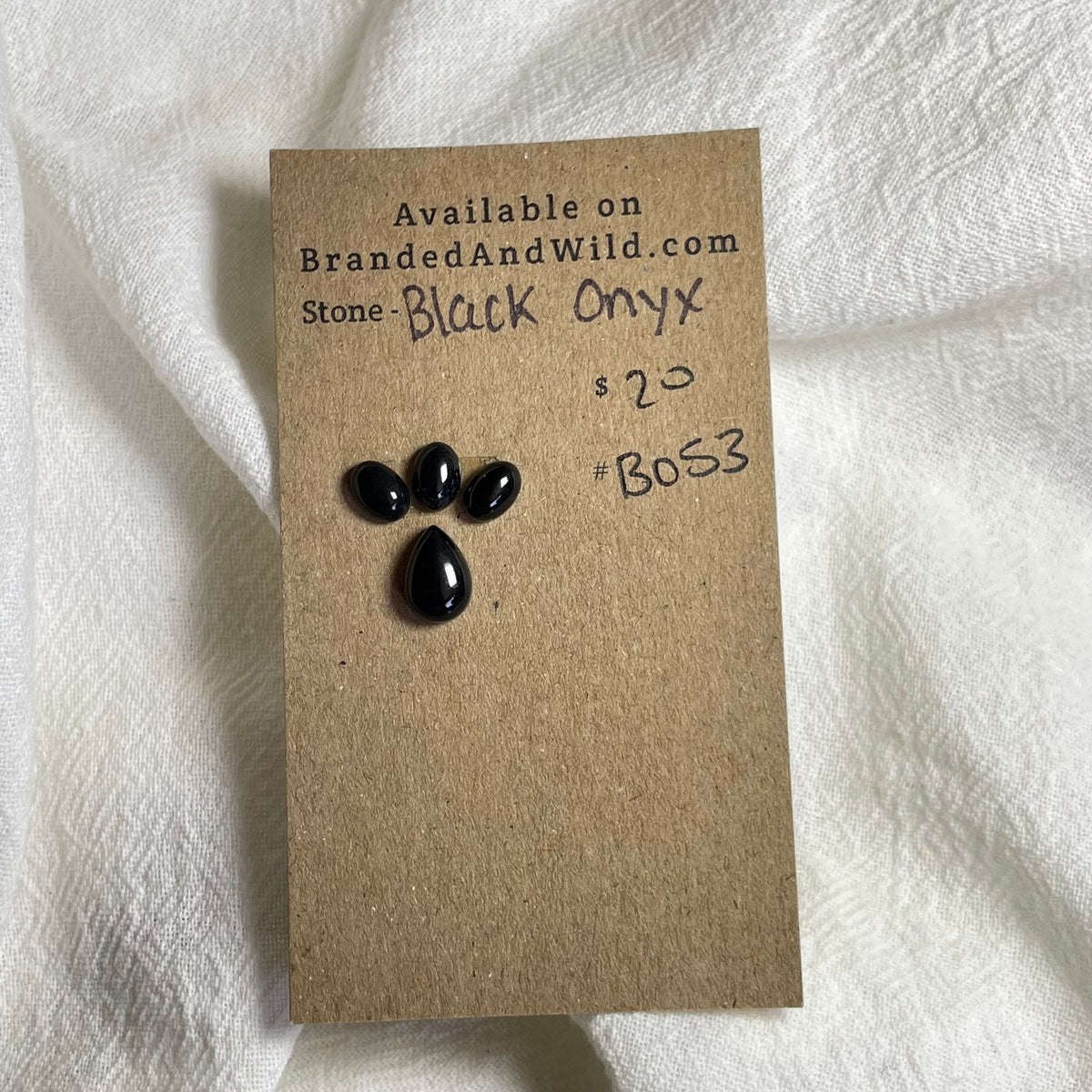 Black Onyx - Cabochon - B053 1839F6D4-3B3E-49CC-8AEB-5C947B43C723 Brandedandwild.com