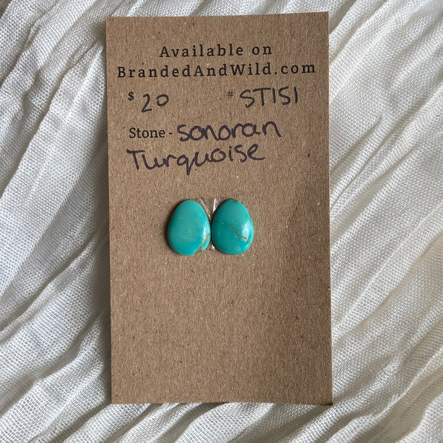 Sonoran Turquoise Cabochon - ST151 18645F66-EE87-447A-A96C-EC8C1EAE979C Brandedandwild.com