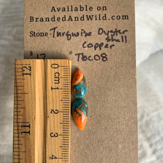 Turquoise, Oystershell, Copper Cabochon - TOC08