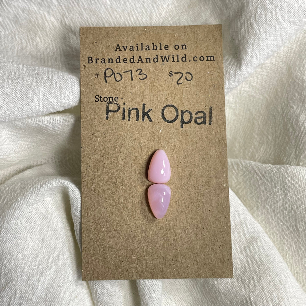 Pink Opal Cabochon - PO73 18C6BB6D-B2D5-4028-A6FD-A3677BD0E7A9 Brandedandwild.com