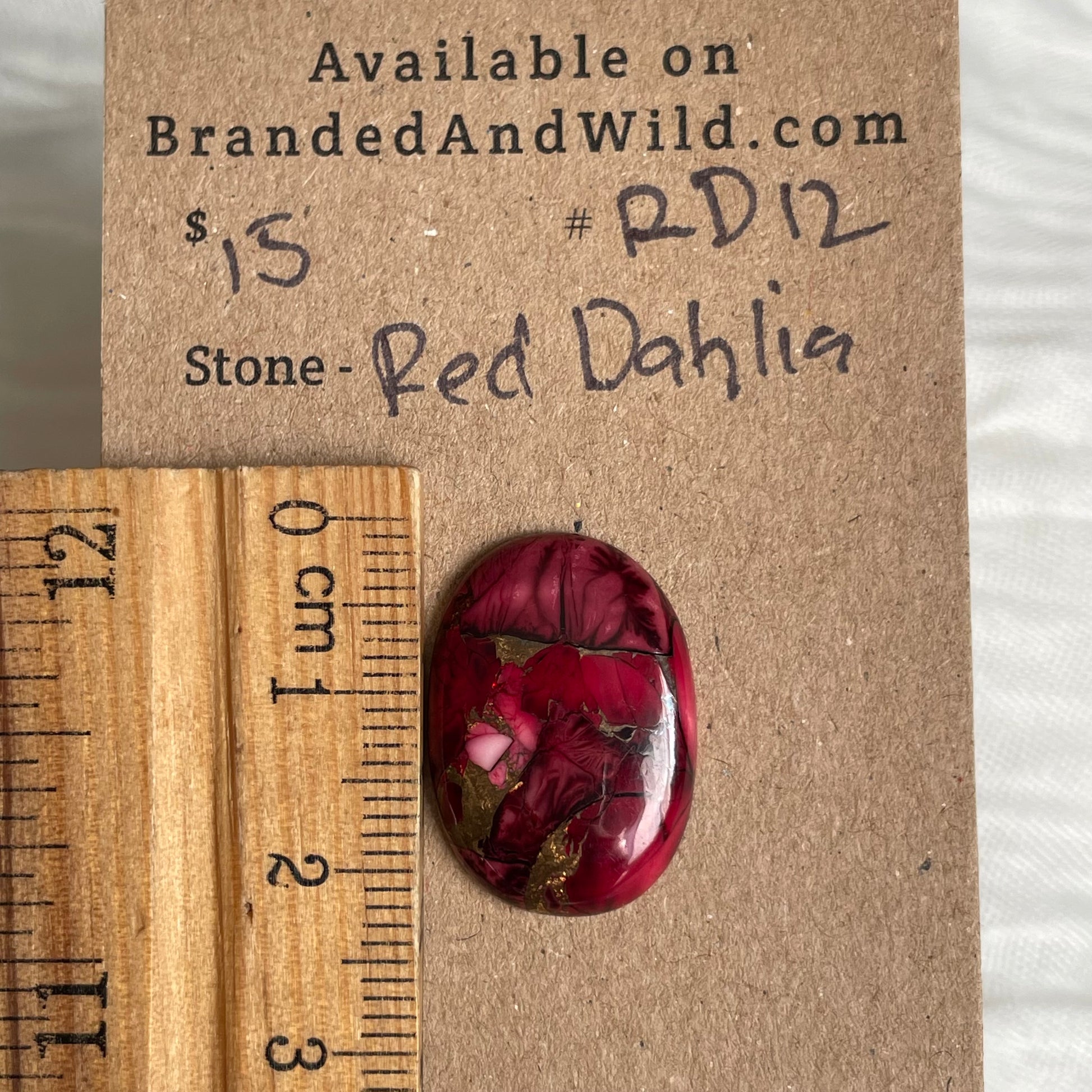 Red Dahlia Cabochon - RD12 1901D99A-07E6-47F4-AE8D-EE7177596506 Brandedandwild.com