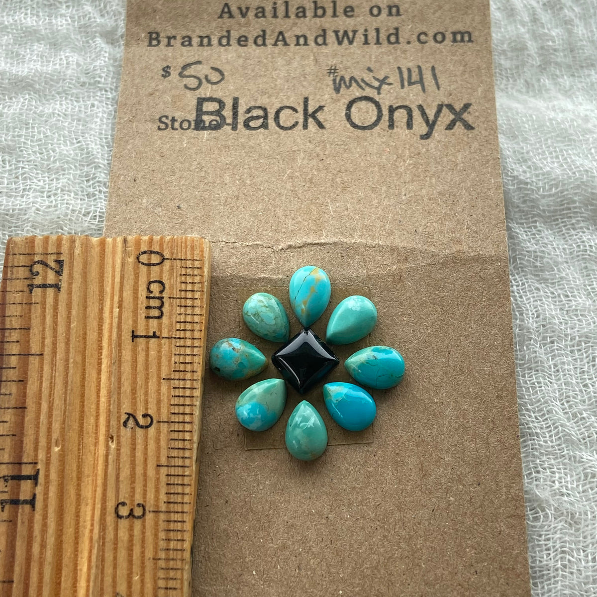 Kingman / Black Onyx Cabochon - Mix141
