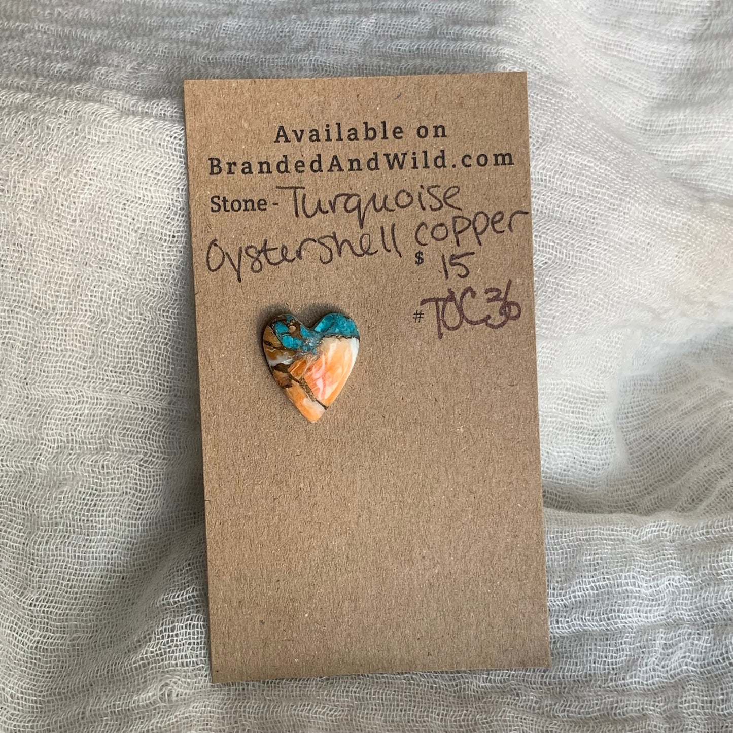 Turquoise, Oystershell, Copper Cabochon - TOC36