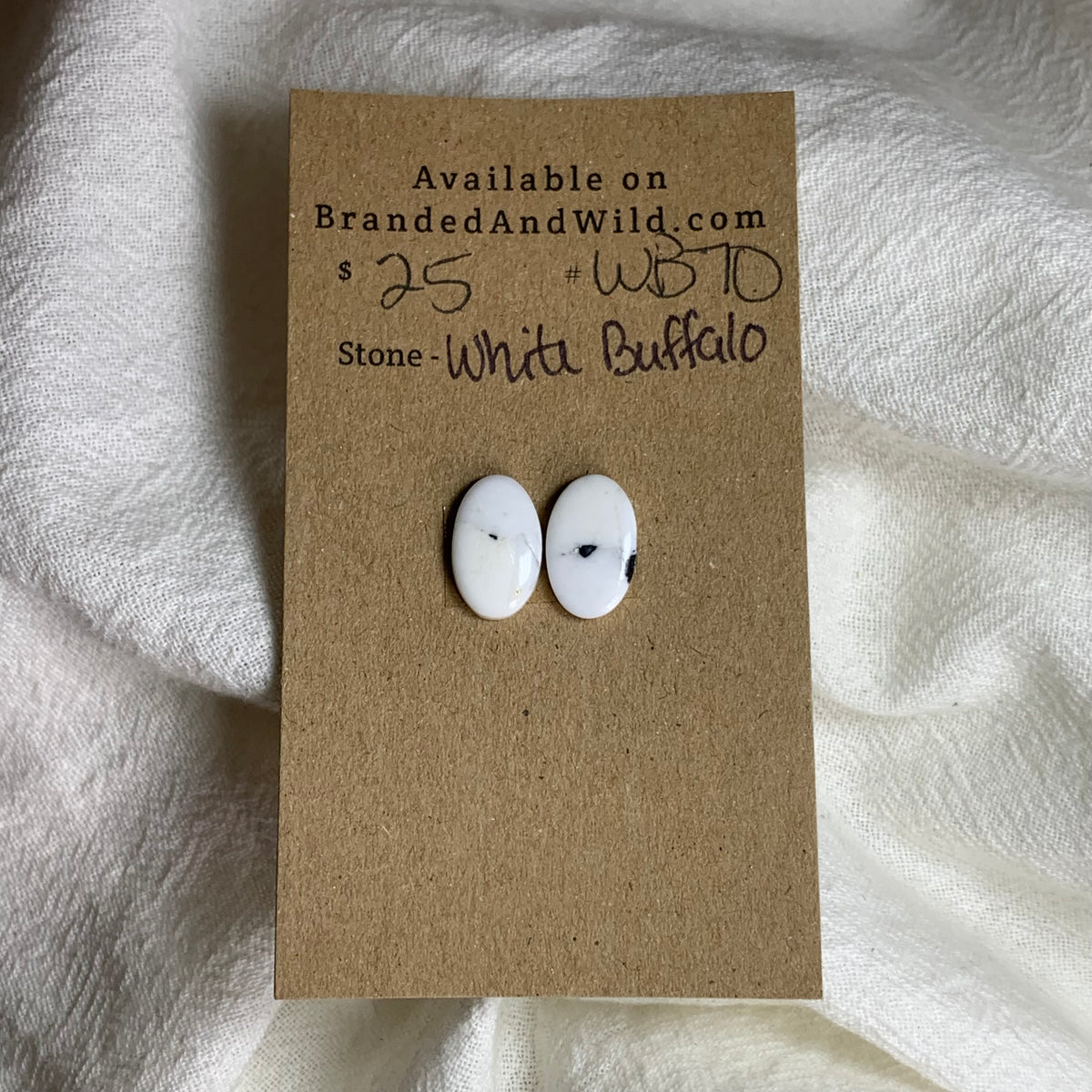 White Buffalo Cabochon - WB70 1946141C-4AE4-45EE-8603-197DE6DB5BD2 Brandedandwild.com