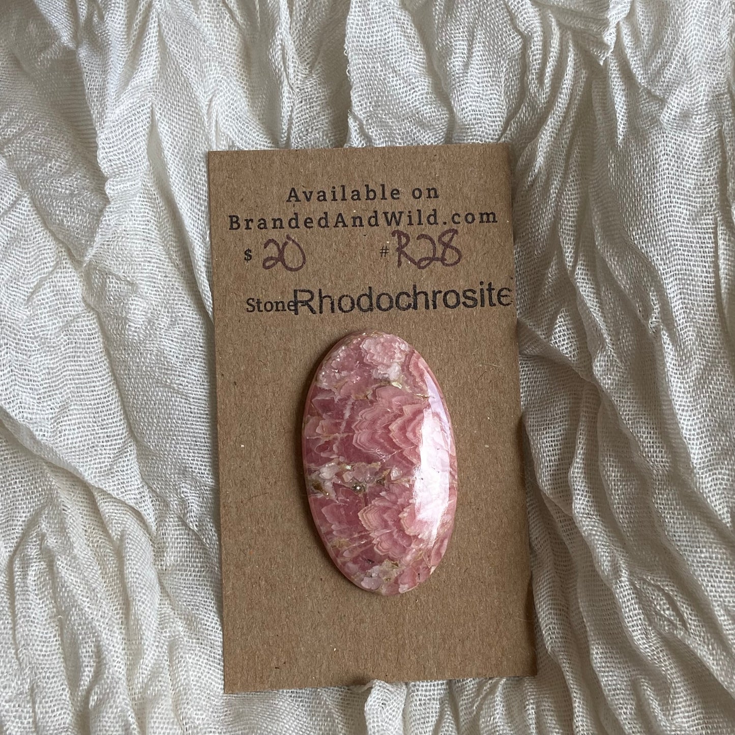 Rhodochrosite Cabochon - R028 1950A0AA-15E7-4CF2-9C51-448222B035C6 Brandedandwild.com