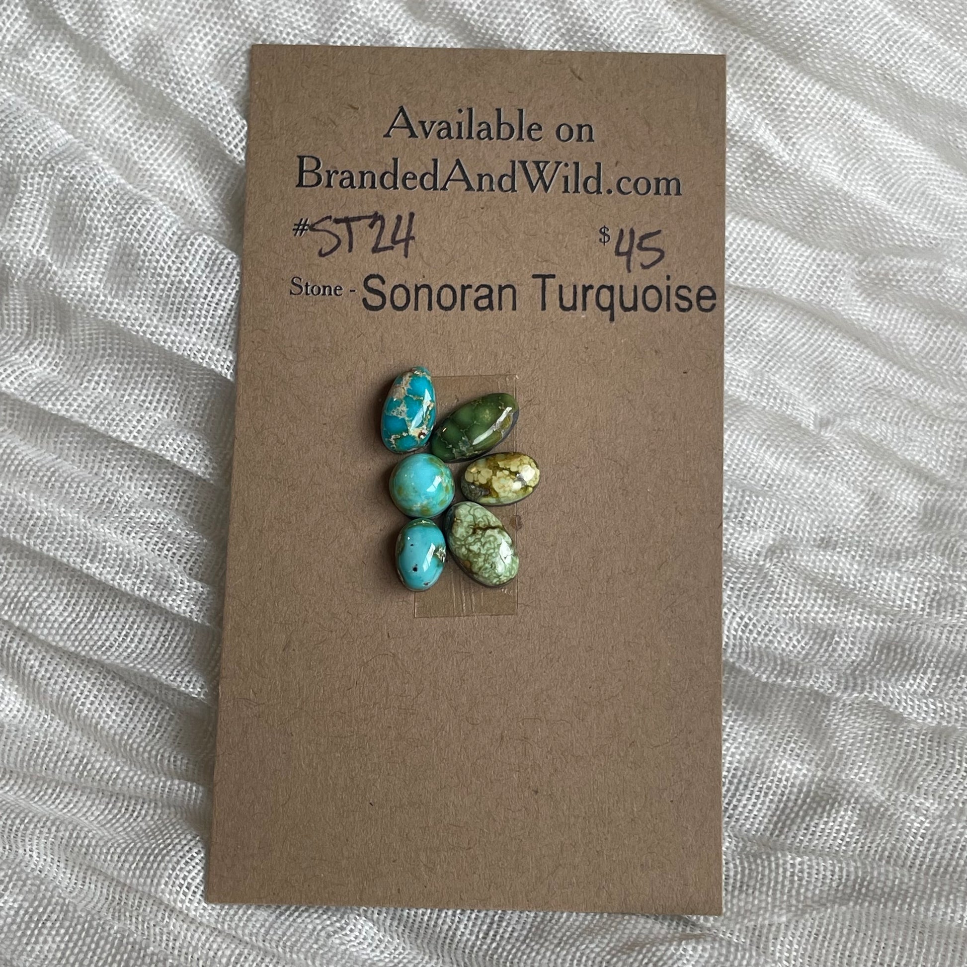 Sonoran Turquoise Cabochon - ST24 19D75323-50B3-47ED-AADC-B6BAD9F40DDC Brandedandwild.com