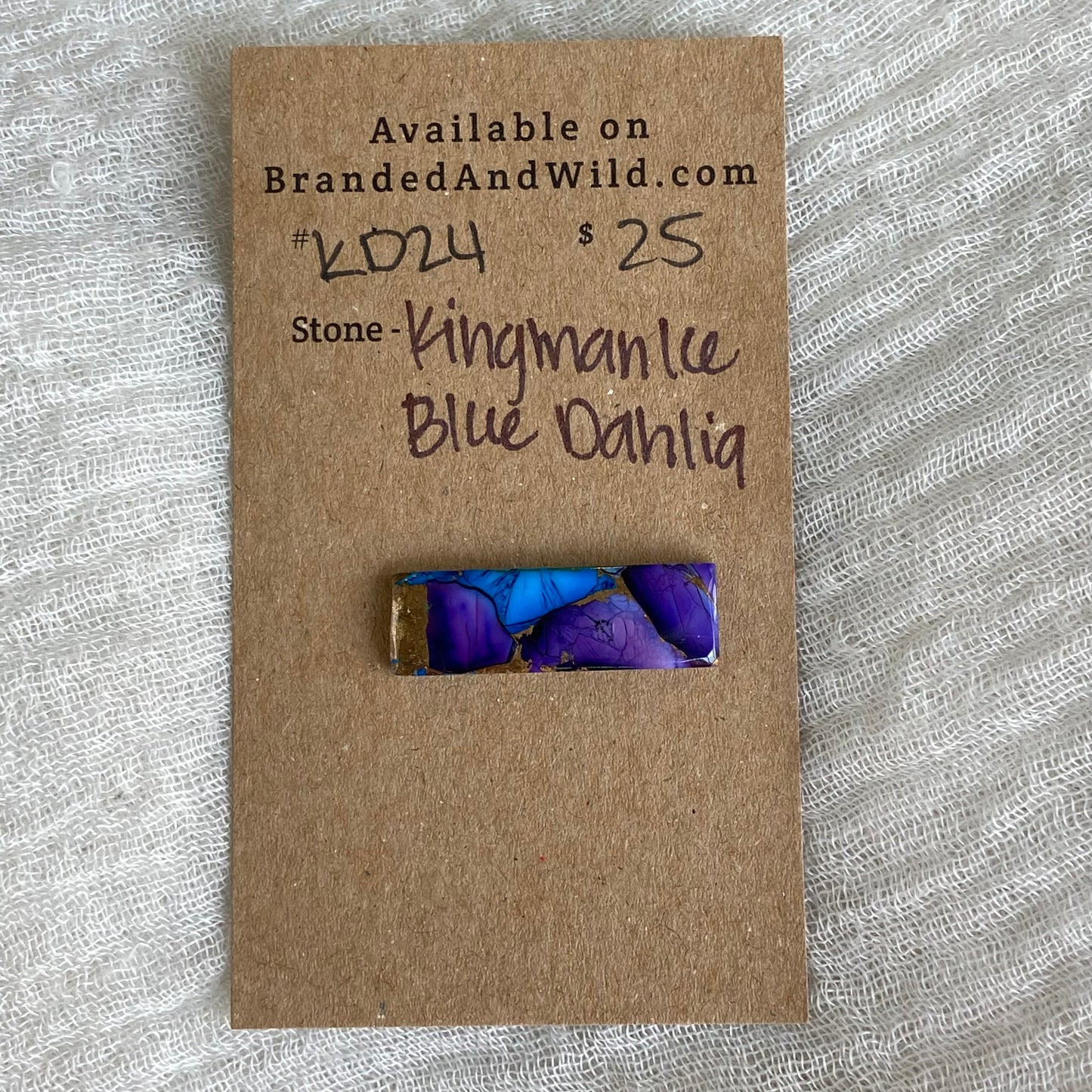 Kingman Ice Blue Dahlia Cabochon - KD24