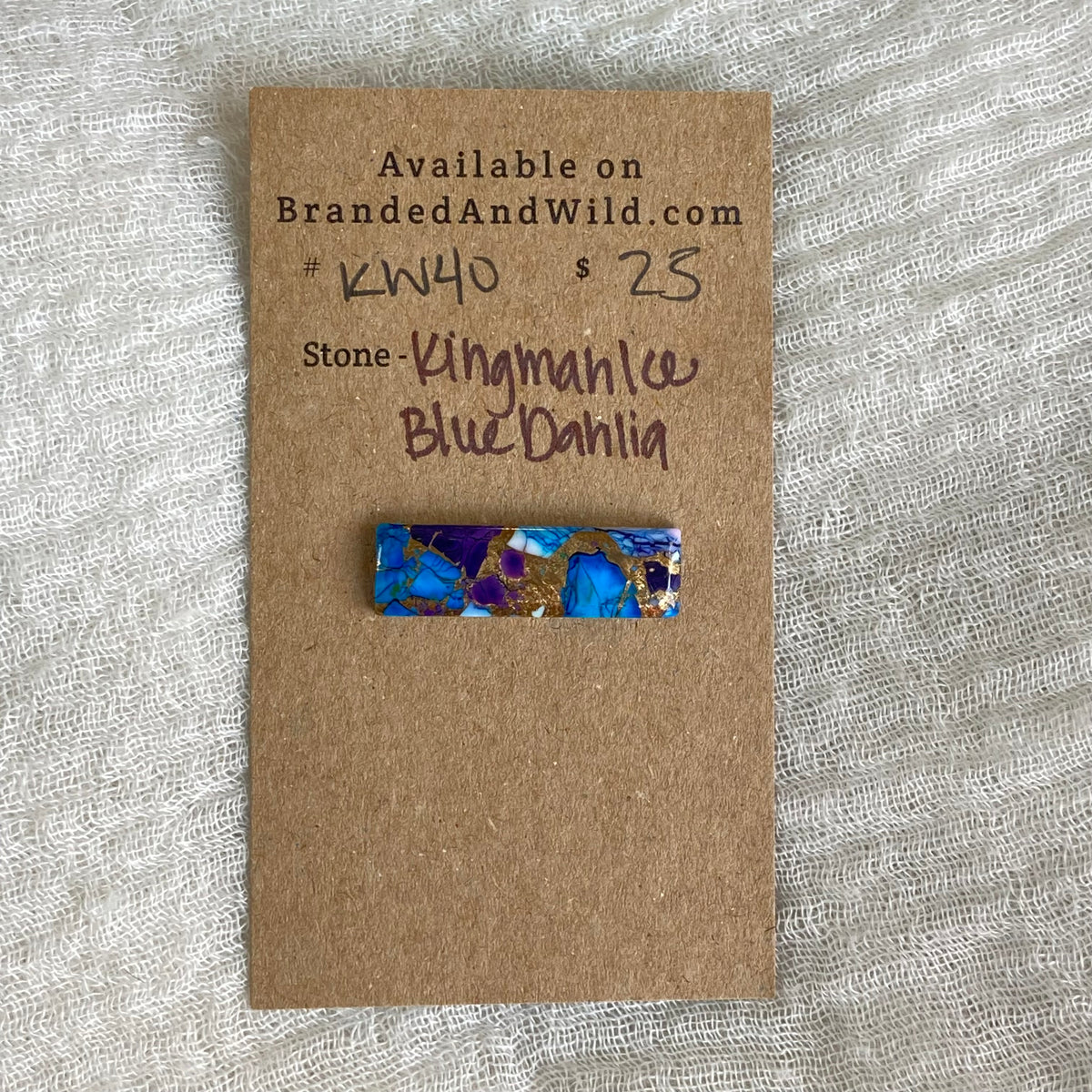 Kingman Ice Blue Dahlia Cabochon - KD40