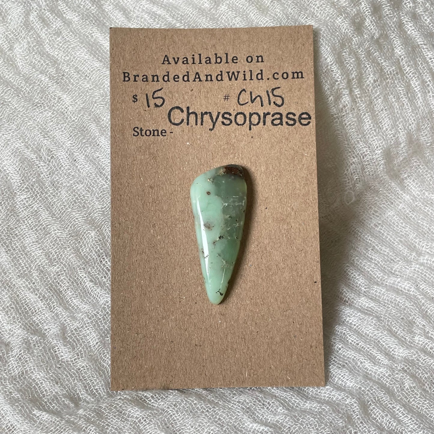 Chrysoprase Cabochon - Ch15 19FB3341-8B55-4BAF-A3B9-051A0E5AE6D2 Brandedandwild.com