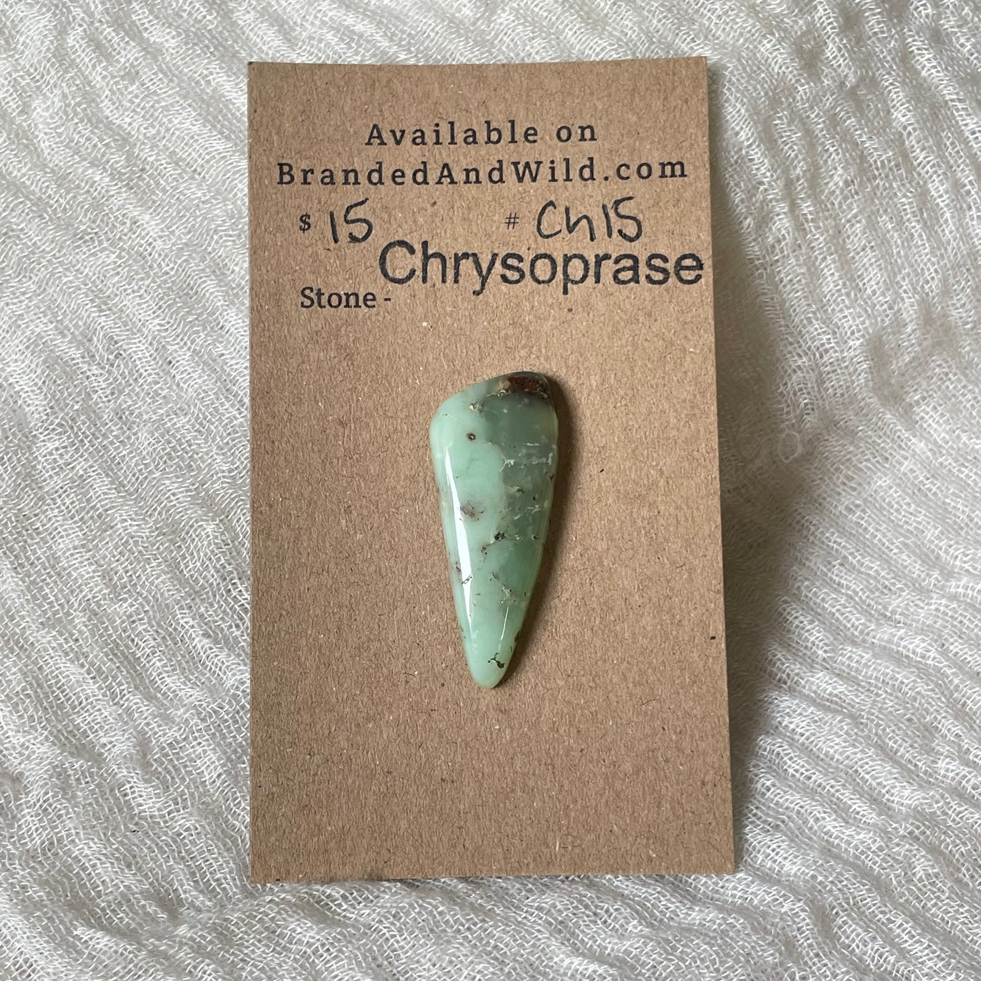 Chrysoprase Cabochon - Ch15 19FB3341-8B55-4BAF-A3B9-051A0E5AE6D2 Brandedandwild.com