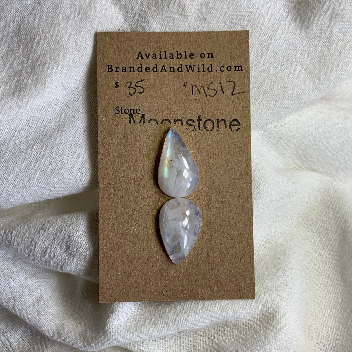 Moonstone Cabochon - MS12 1A0A3D62-2384-4762-B102-80B3FEB7A653 Brandedandwild.com