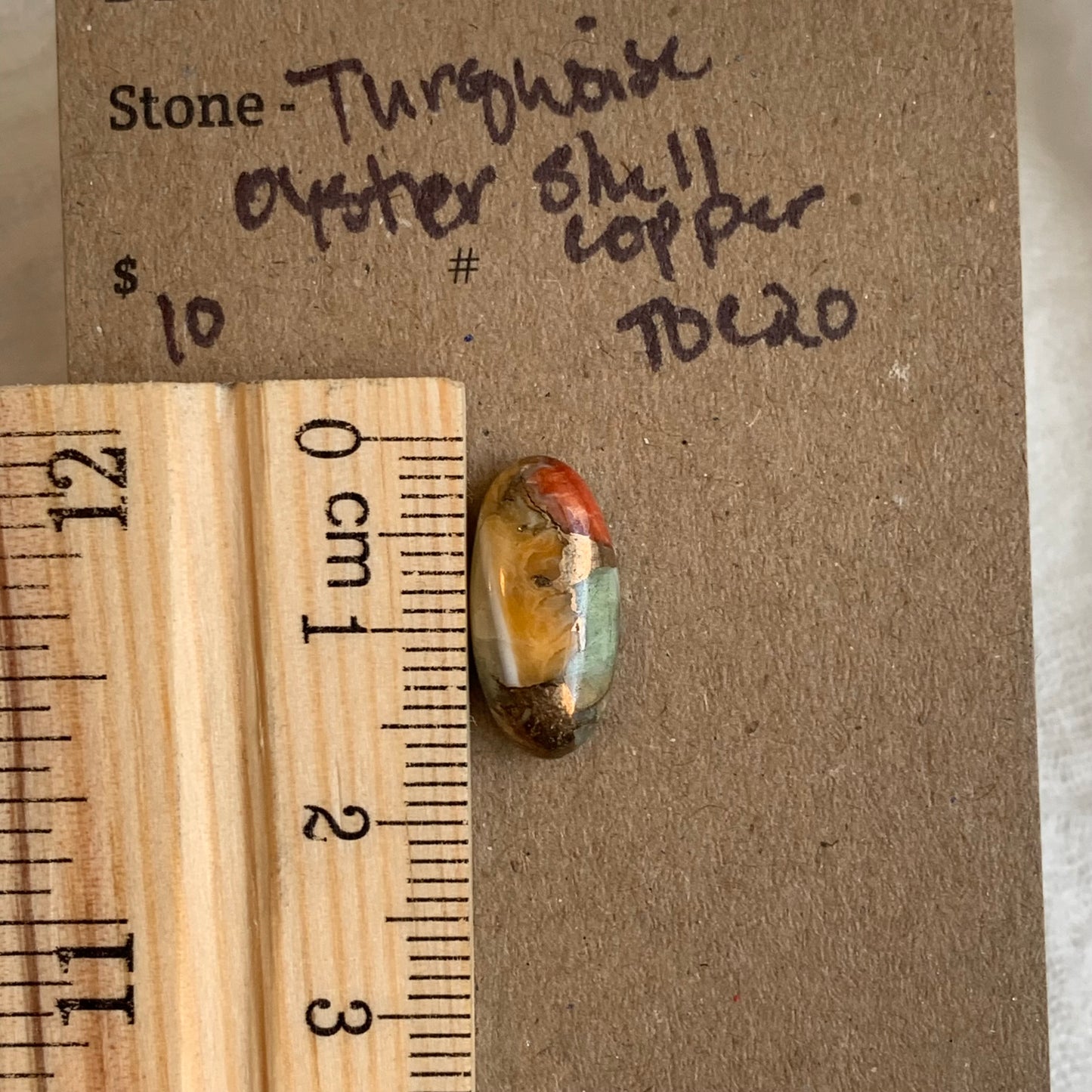 Turquoise, Oystershell, Copper Cabochon - TOC20