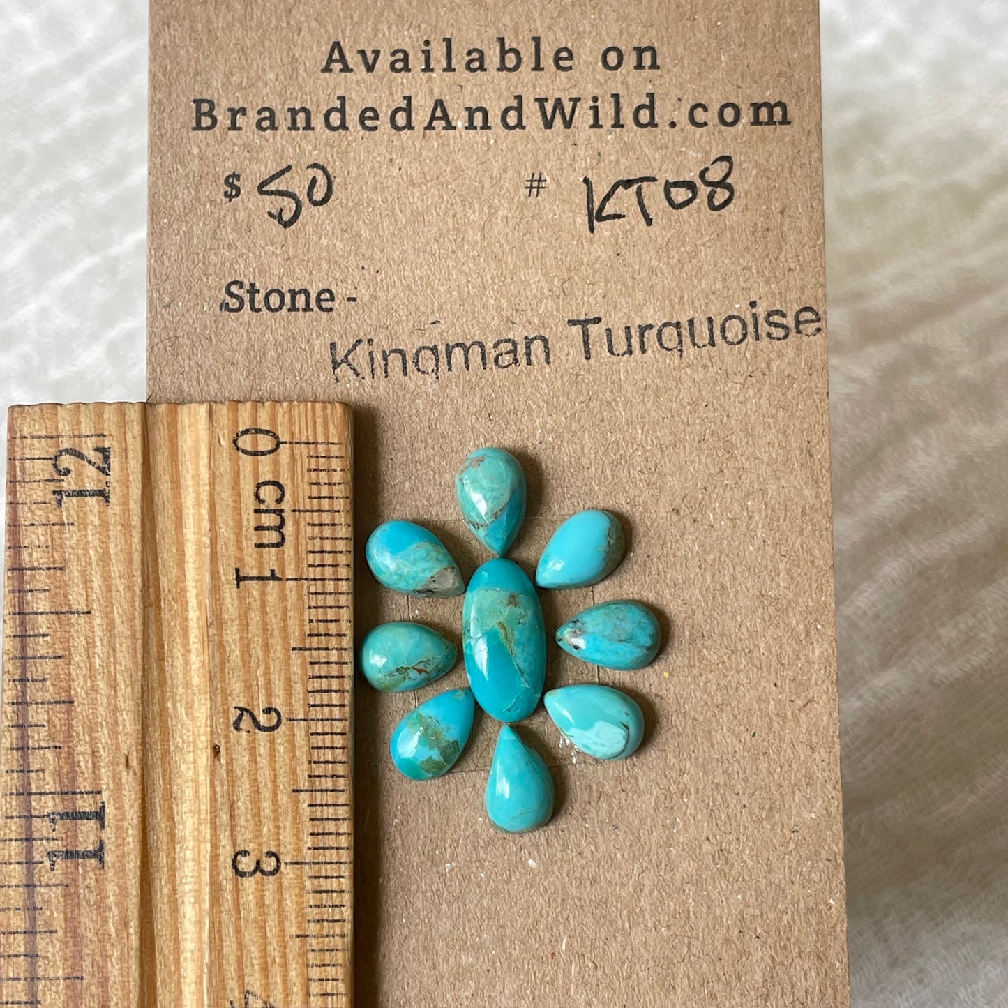 Kingman Turquoise Cabochon - KT08 1A22DDEC-C648-440C-89FE-D7BF98694E80 Brandedandwild.com