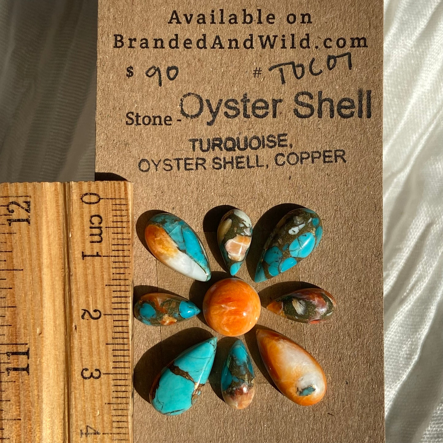 Turquoise, Oystershell, Copper Cabochon - TOC07 1A7E891F-AE0B-4DFE-99B3-BDC2E8002E6F Brandedandwild.com