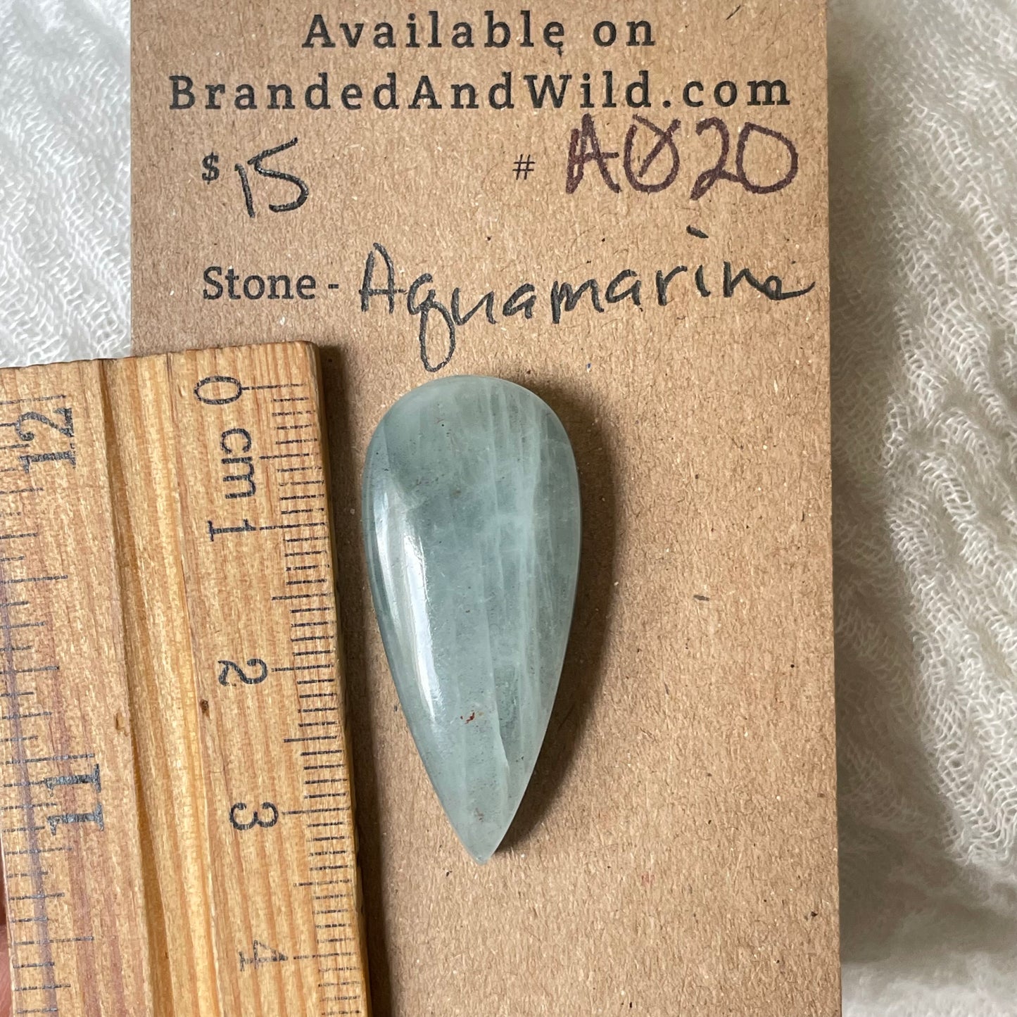 Aquamarine Cabochon AQ20 1AB1EFD2-079B-4E11-83EC-4526C5594DD6 Brandedandwild.com