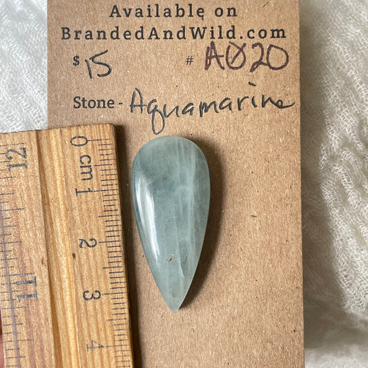 Aquamarine Cabochon AQ20 1AB1EFD2-079B-4E11-83EC-4526C5594DD6 Brandedandwild.com