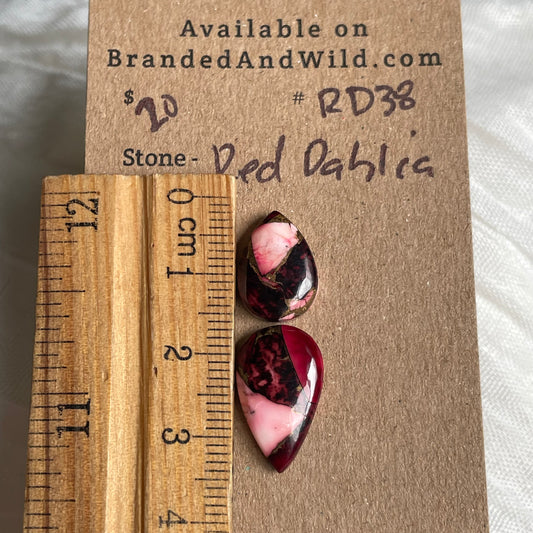 Red Dahlia Cabochon - RD38 1AB5DEBE-240E-4FA9-9907-BE5624AAE45B Brandedandwild.com